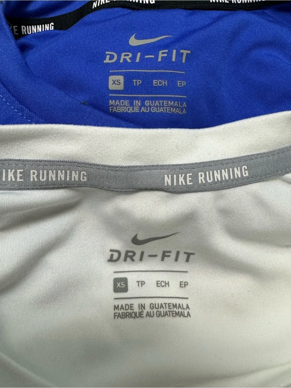 Nike White Short Sleeve Dri-FIT Running Tee with Gray Swoosh Bundle Of 2